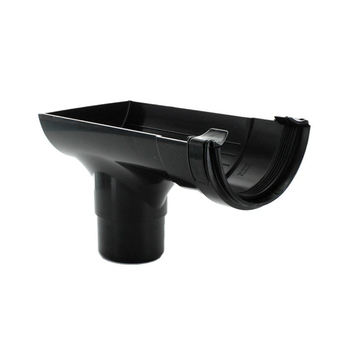 Kayflo 112mm Half Round Gutter Stopend Outlet - Black main product photo