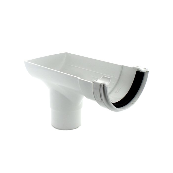 Hunter 112mm Half Round Gutter Stopend Outlet - White main product photo