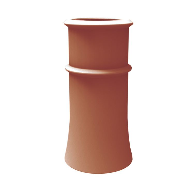 Clay Double Beaded Contemporary Chimney Pot - 600mm - Red, Buff, Glazed or Blue Black main product photo