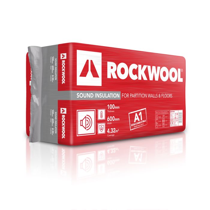 Rockwool Sound Insulation Slabs for Walls & Floors - 1200mm x 400mm x 100mm / 1200mm x 600mm x 100mm main product photo