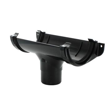 Kayflo 112mm Half Round Gutter Running Outlet Black
