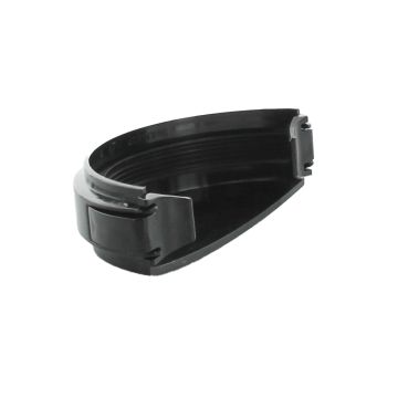 Hunter 112mm Half Round External Stopend Black