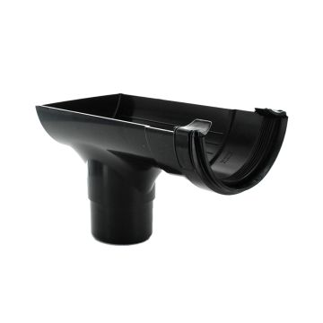 Kayflo 112mm Half Round Gutter Stopend Outlet Black