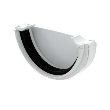 Hunter 112mm Half Round External Stopend White