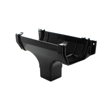 Hunter 114mm Squareflo Gutter Running Outlet Black