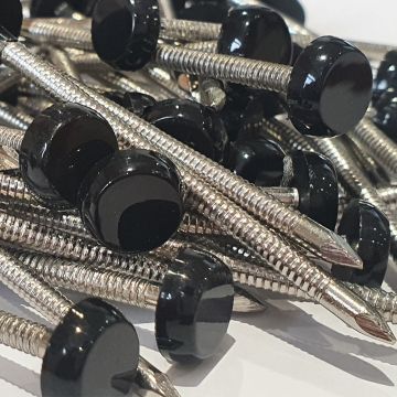Stainless Steel Poly Headed Fixing Pins for Fascia & Soffits 30mm White / Black