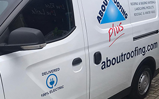 Electric vehicles used by About Roofing Supplies